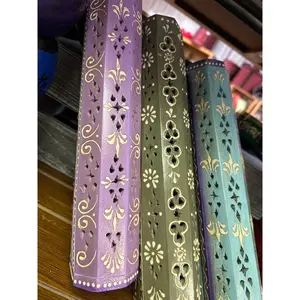 Hand Painted Wooden Incense Coffin Box 12”