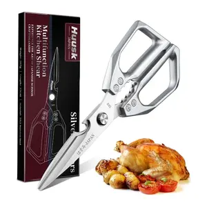 TAN REN KNIVES Kitchen Scissors all Purpose - Stainless Steel Kitchen Shear, Sharp Silver Meat Scissors Dishwasher Safe, Heavy Duty Poultry Shears, Japanese Cooking Scissor for Food, Chicken Bones, and Turkey– Perfect Father's Day  Gift!