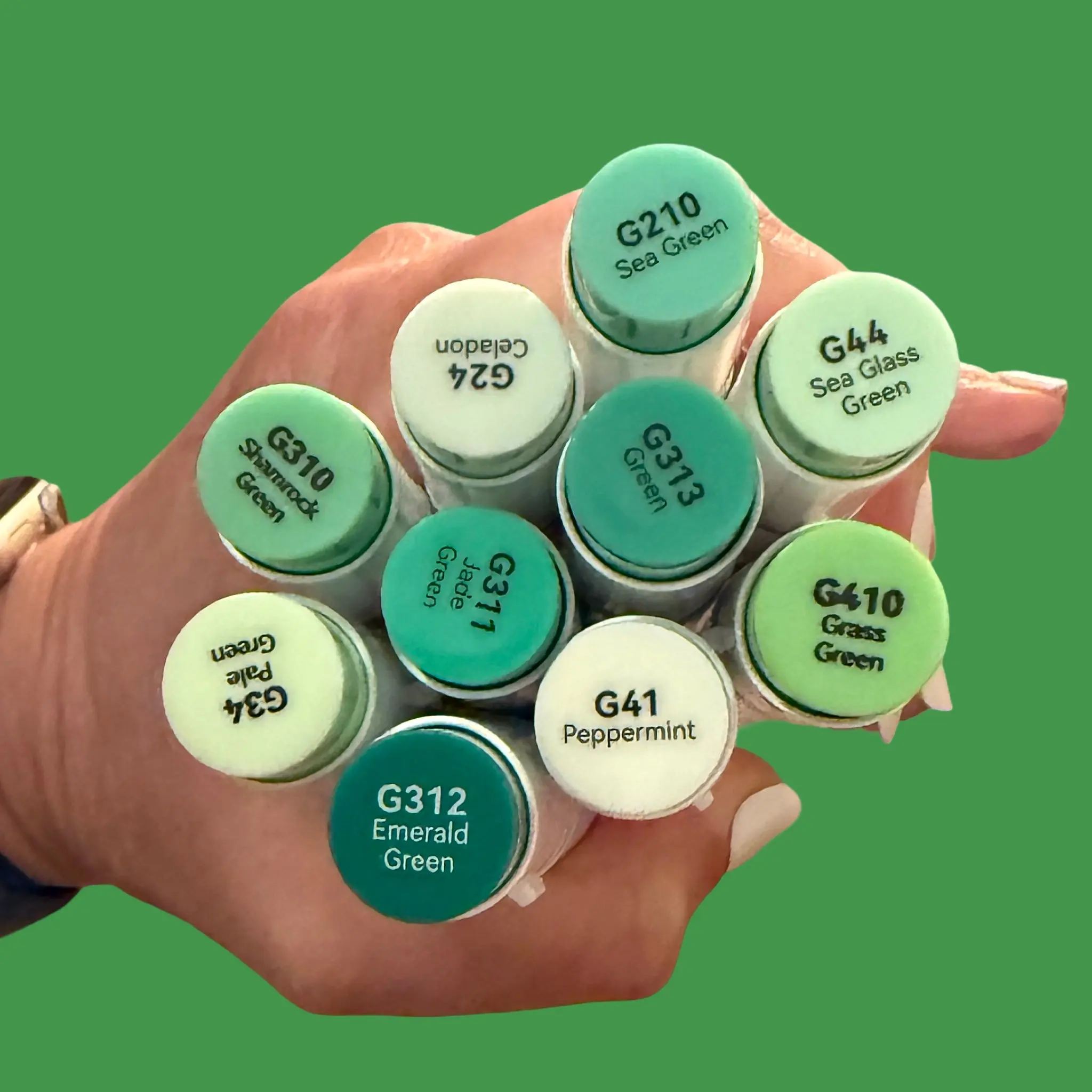 Greens Ohuhu Honolulu B Brush/Fine/Chisel Tip Marker – Single Color | Sold by The Marker Monster, Blendable Ink, Detail Work, Vibrant Color