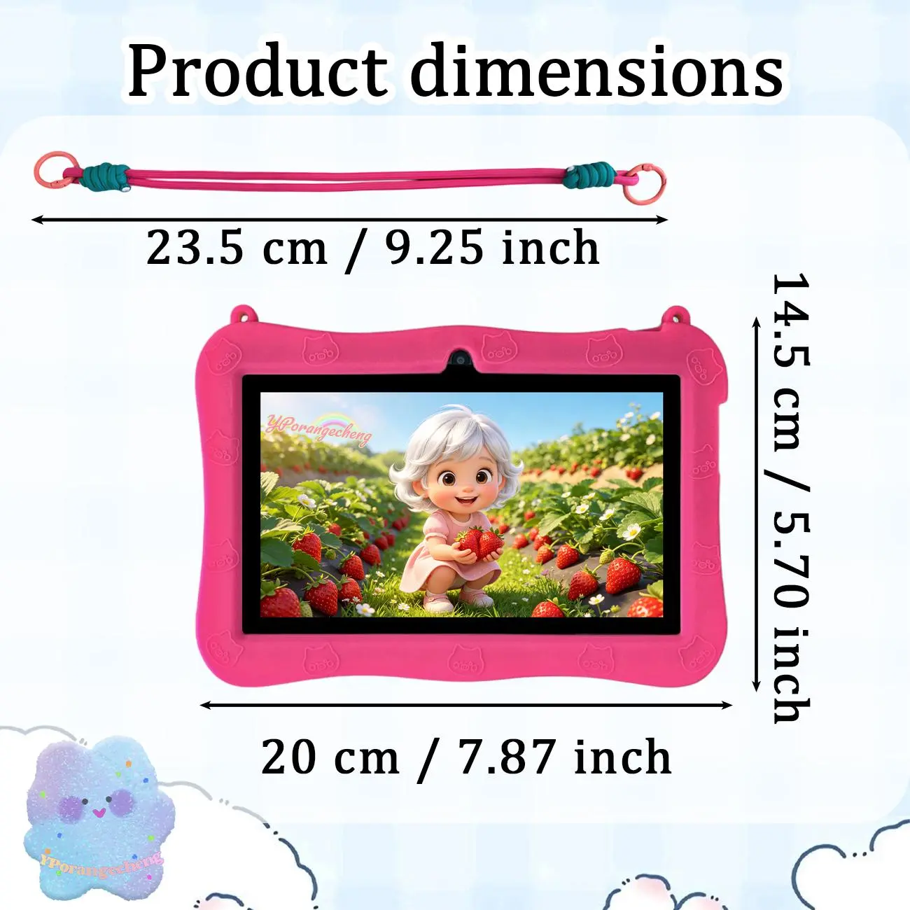 7 Inch Android Electronic Tablet (TikTok Shop Stockup Latest Model) - Rechargeable Learning Study Tablet with MTK Graphics, Integrated Learning System, Parental Ctrl, Dual Camera, Shockproof Case, Blue, WiFi Enabled, Student/Kids Gift