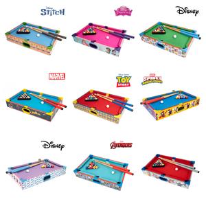 Officially Licensed Multi-IP Wooden Mini Tabletop Pool Table, Kids Family Billiards Arcade Game, Toy Story, Disney Princess, Spider-Man, Mickey & Friends, Avengers, Stitch, and More