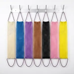 African Exfoliating Shower Sponge Net with Drawstring, Reusable Softening Net Loofah for Deep Cleansing, Exfoliating Back Scrubber and Dead Skin Remover for Men & Women, Exfoliating Net Sponges