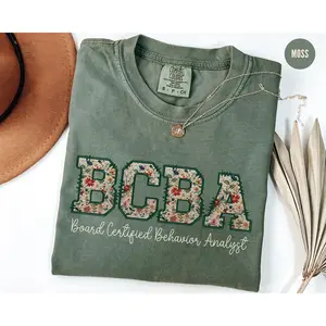 Comfort colors Bcba Behavior Analyst Shirt Aba Therapist Gift Floral Behavior Analyst Graphic T-shirt Board Certified Behavior Analyst Tee Rbt