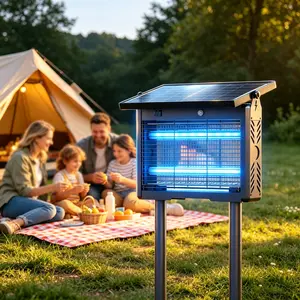 Solar Powered Bug Zapper Outdoor & Indoor, 2500V High Voltage Electric Mosquito Killer, Solar & USB  with 7500mAh Battery for Patio, Backyard, Garden, Camping & Indoor Use Rechargeable space