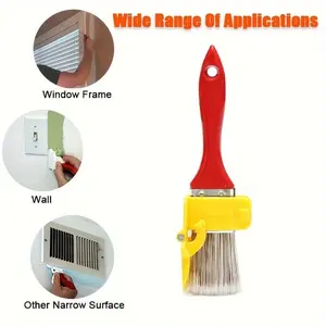 1pc Edging Color Separation Paint Brush, Portable And Durable Lightweight Cleaning Brush, Tough, Painting Brush With Wooden Handle, DIY Tool For Framing Walls Ceiling Edge Decoration, Paint Edger Tool