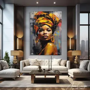African American Wall Art For Living Room, Large Abstract Painting poster, African poster Art, Black Woman Painting Art