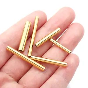 10pcs 15/20/25/30/35mm Stainless Steel Straight Tube Beads Connectors Necklace Bracelet Connectors For DIY Jewelry Accessories