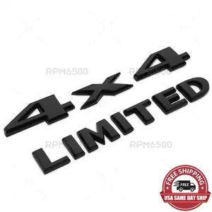 For Jeep Gloss Black 4X4 Limited Liftgate Emblem Nameplate Badge Mopar Sport