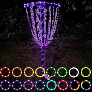 LED Disc Golf Lights, Remote Control Disc Golf Rim Light for Disc Golf Basket, C Battery Box, 16 Color Change by Yourself, Waterproof, Super Bright to Play at Night