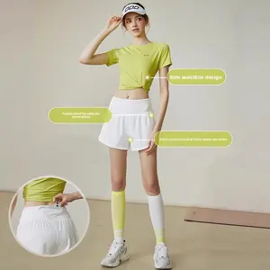 Sports suit women's 2025 new summer running quick-drying badminton gymnastics breathable cold silk cool clothing fitness clothes