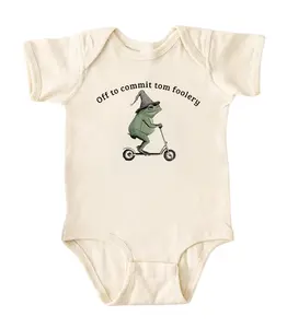 Off To Commit Tom Foolery Onesie, Infants Baby Onesie, Cotton Baby Clothes, Funny Baby Bodysuit