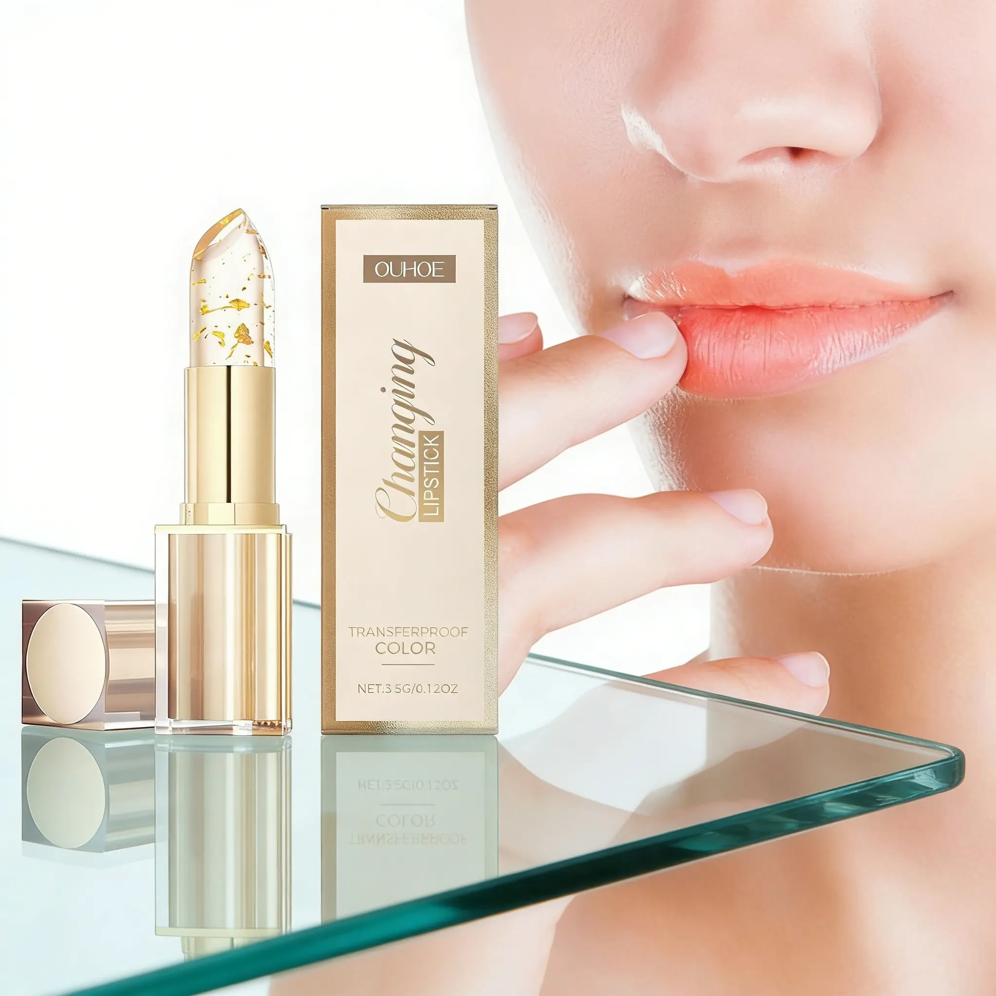 Color-Changing Lipstick, Lipgloss, Long-Lasting High Gloss Finish, Non-Sticky Formula for All Skin Types, Ideal for Daily Use and Dates