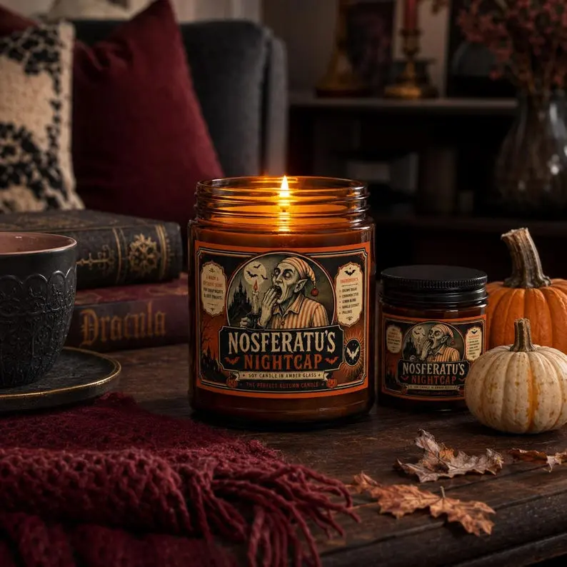 Halloween Candle | Vampire Soy Candle | Retro Halloween Decor | Kitsch Autumn Gift | Horror Movie Fan