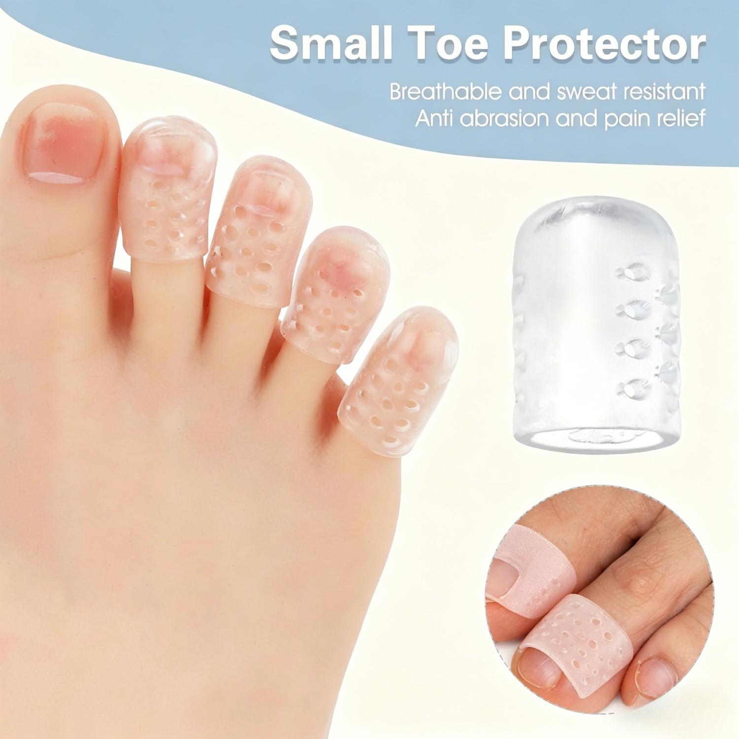 Silicone anti-friction toe protectors for preventing blisters, calluses and corns, silicone toe guards, gel toe guards, breathable toe covers Silicone anti-friction toe protectors for preventing blisters, calluses and corns, silicone toe guards, gel toe guards, breathable toe covers