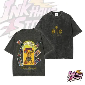 Dio Brando & His Stand The World – JoJo Themed Collectible--Short Sleeve Cotton Unisex Retro wash Tee
