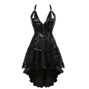 Corset Dress Steampunk Corset Skirt Pirate Corset And Skirt Set Steampunk Corset Skirt Costume Retro Corset Tops ForWomen Halloween Pirate Renaissance Corset Skirt Set suit 8105/7056