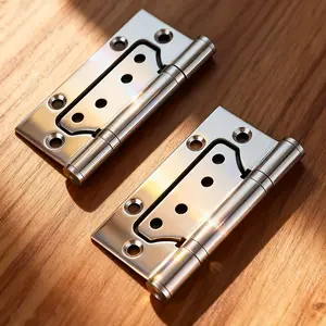 4 Inch Heavy Duty Stainless Steel Door Hinges, 2.5mm Thick, Brushed Finish, Waterproof & Rustproof with Thick Bearings for Quiet Closing, Surface Mount, Easy to Install, Smooth Operation, Modern Style