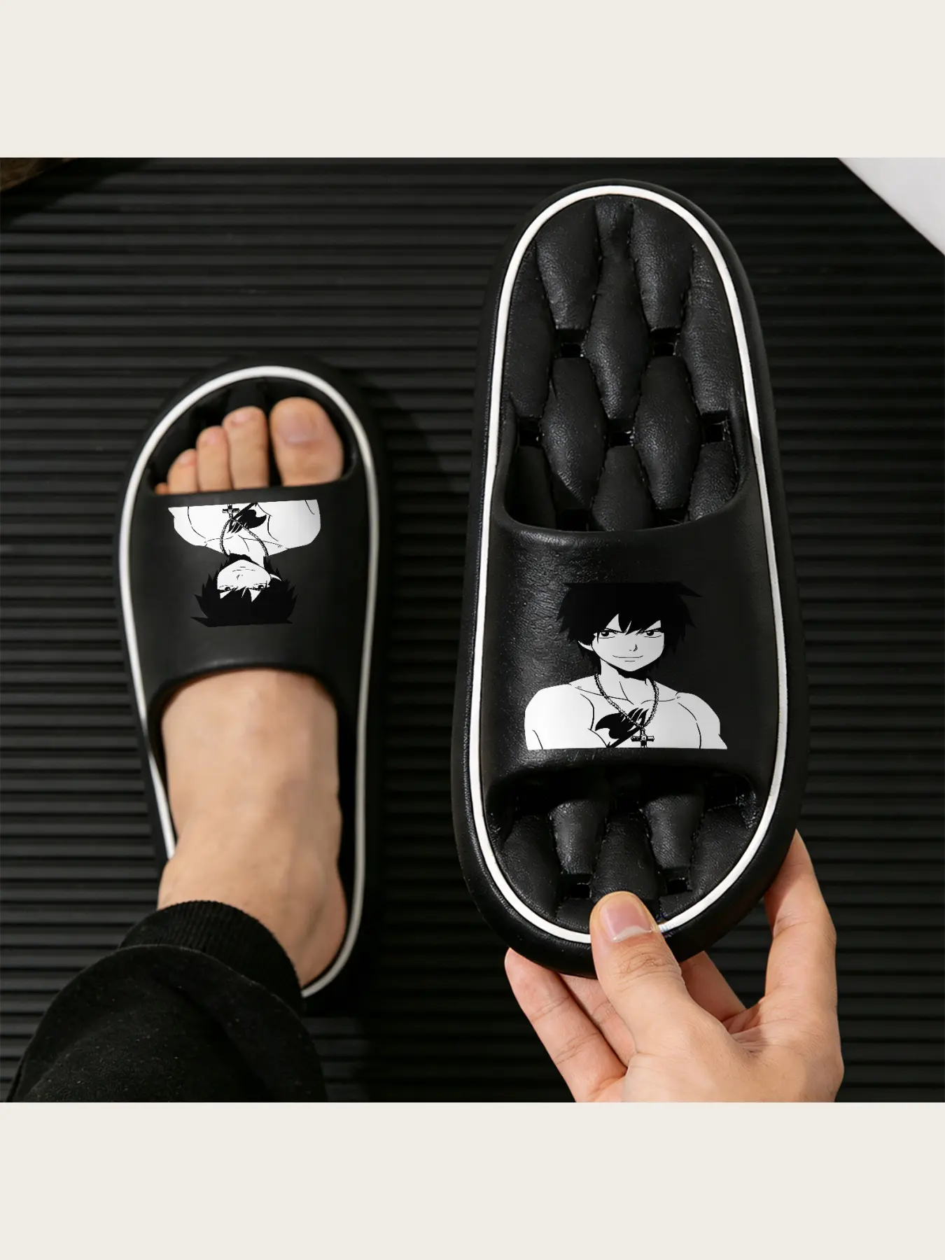 Anime Character Print Slippers Men Women Casual Home Indoor Non-slip Soft Sole Comfortable House Slippers Fashion Cartoon Pattern Lightweight Breathable Footwear for Daily Wear