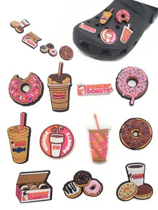 11 Piece Cake Tea Donut PVC Cartoon DIY Shoe Charms, Decorative Shoe Accessories, Decorative Shoes Classic Sandals, Family Children Home Party Christmas Birthday Gift