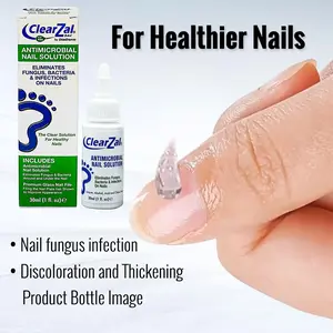 ClearZal Antimicrobial BAC Nail Solution Fungal Nail Treatment 1 Ounce Kills Fungus, Bacteria and Viruses Nail Care