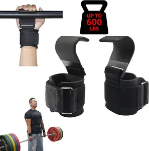 Weight Lifting Hooks (Pair) lifting straps-Heavy Duty Wristband Hand Held Support Assistance-for Deadlifts, Pull Ups, Rows&Shrugs-for Weightlifting&Bodybuilding Adjustable Gym Workout Power Straps