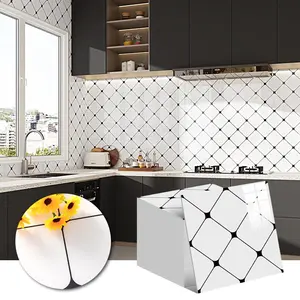 50/20 Diamond Marble Backsplash Wallpaper Stickers, Self-Adhesive Brick Pattern, Bathroom Kitchen Living Room, Easy Peel and Stick, Modern Decorative Wall Decor, Simple Installation