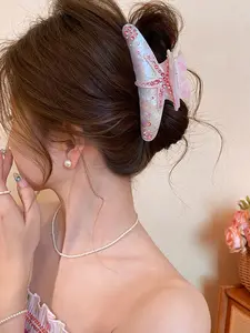 Crystal Starfish Claw Clip, Cute Animal Shape Hair Clip, Acetate Hair Clip for Girls, Small Size, Rhinestone Decorative Hair Accessory