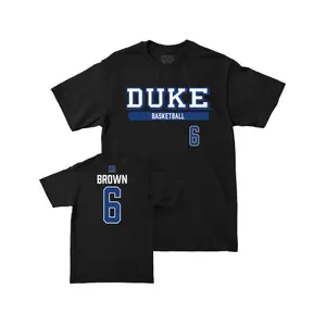 Duke Basketball Brown #6 T-Shirt, Custom Name Number Jersey Style Tee, Blue Devils Fan Shirt for Game Day & College Basketball Fans