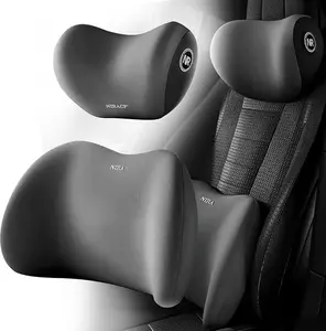 Car Lumbar Support Pillow and Car Neck Pillow Kit, Ergonomic Car Seat Headrest & Lumbar Cushion with Adjustable Strap for Neck Back Pain Relief, for Office Chair/Truck/Wheelchair Summervibes