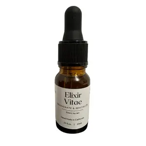 Elixir Vitae Facial Serum 10ml - Castor Oil, Jojoba Oil, Rosehip Seed Oil & Vitamin E for Hydration, Brightening & Calming Effects Sensitive Organic Gentle