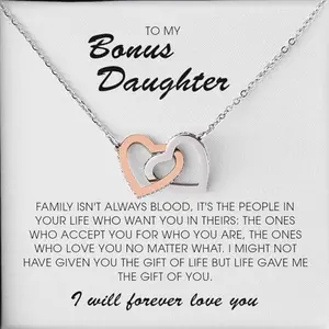 Bonus Daughter Necklace, Adopted Daughter Necklace Gift, Step Daughter Gifts From Stepmom, To My Stepdaughter Necklace Jewelry On Birthday Christmas Gift, Women's Jewelry for Bonus Daughter