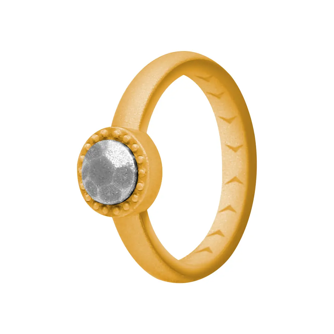 Women's Patent Shape Diamond-Silicone Sports Rings - Gym-Friendly Flexible Silicone Band, Everyday Wear, Stackable Traditional Sizing Alternative to Engagement Bands, Basic, Sized Like Traditional Rings, Unique Wedding & Engagement Rings