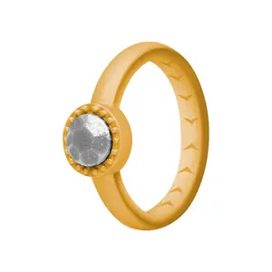 Diamond Shape Silicone Wedding Rings for Women, Rubber Wedding Bands Stackable Engagement Ring