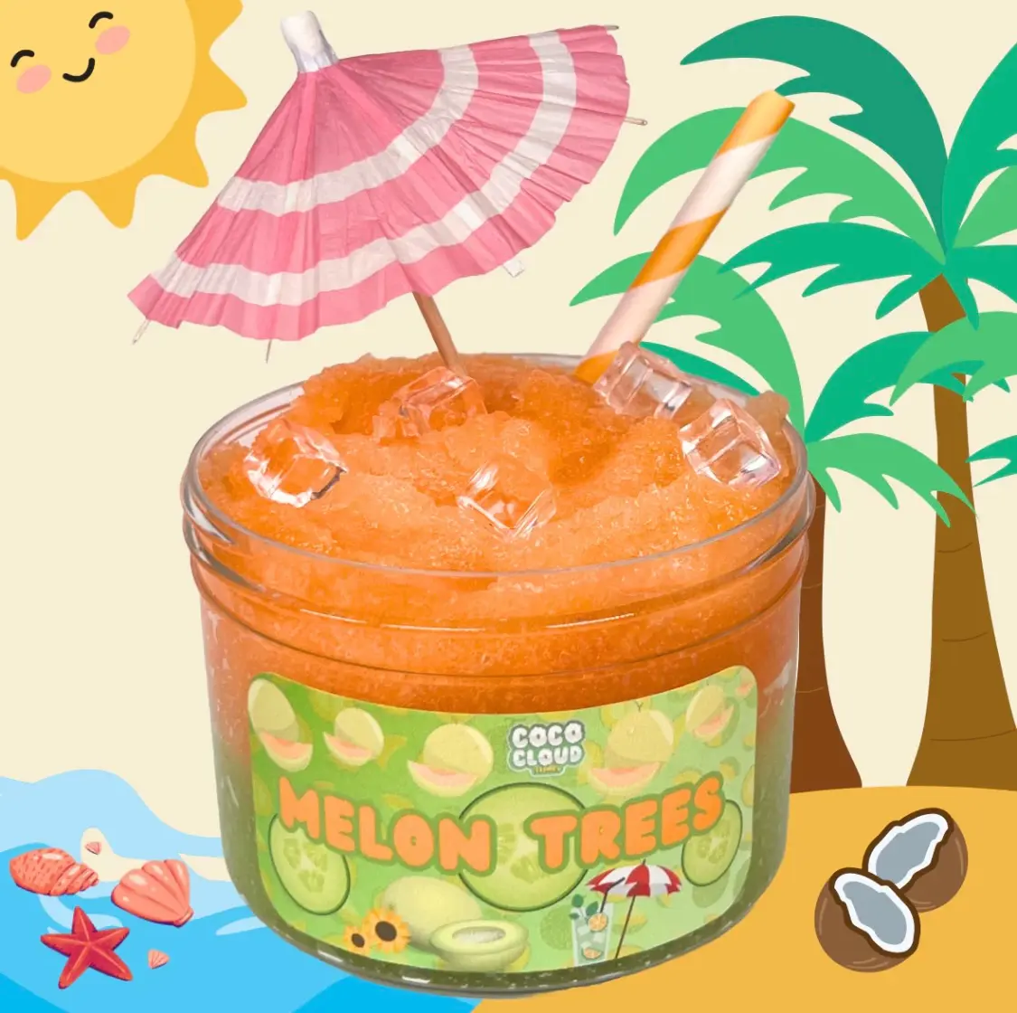 Melon Trees Slime, Icee Texture, Multi-Color Melon Scented Slime