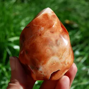 3.25in 275g Carnelian Crystal Flame Tower, Madagascar