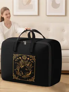 Cat Pattern Storage Box, Space-Saving Large Convenient Handle Handheld Organizer, Ideal for Moving, Travel, Camping, Dormitory, Bedroom, Blankets