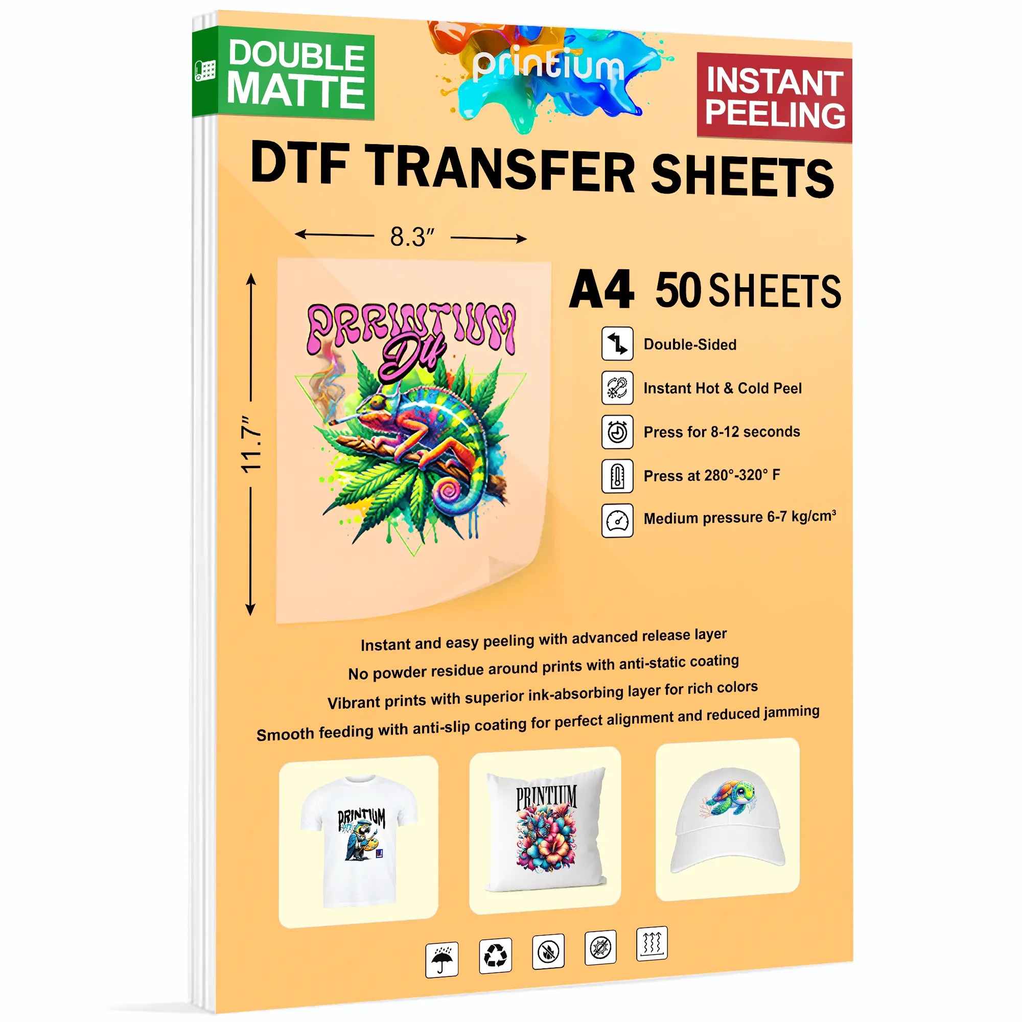 Premium A4 DTF Film Sheets - 8.3" x 11.7" 50 Pack
