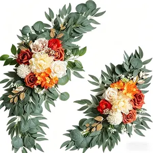 Warm Autumn Simulation Flower Art Retro Forest Wedding Arch Decoration, Fake Flowers for Weddings, Vintage Floral Decorations