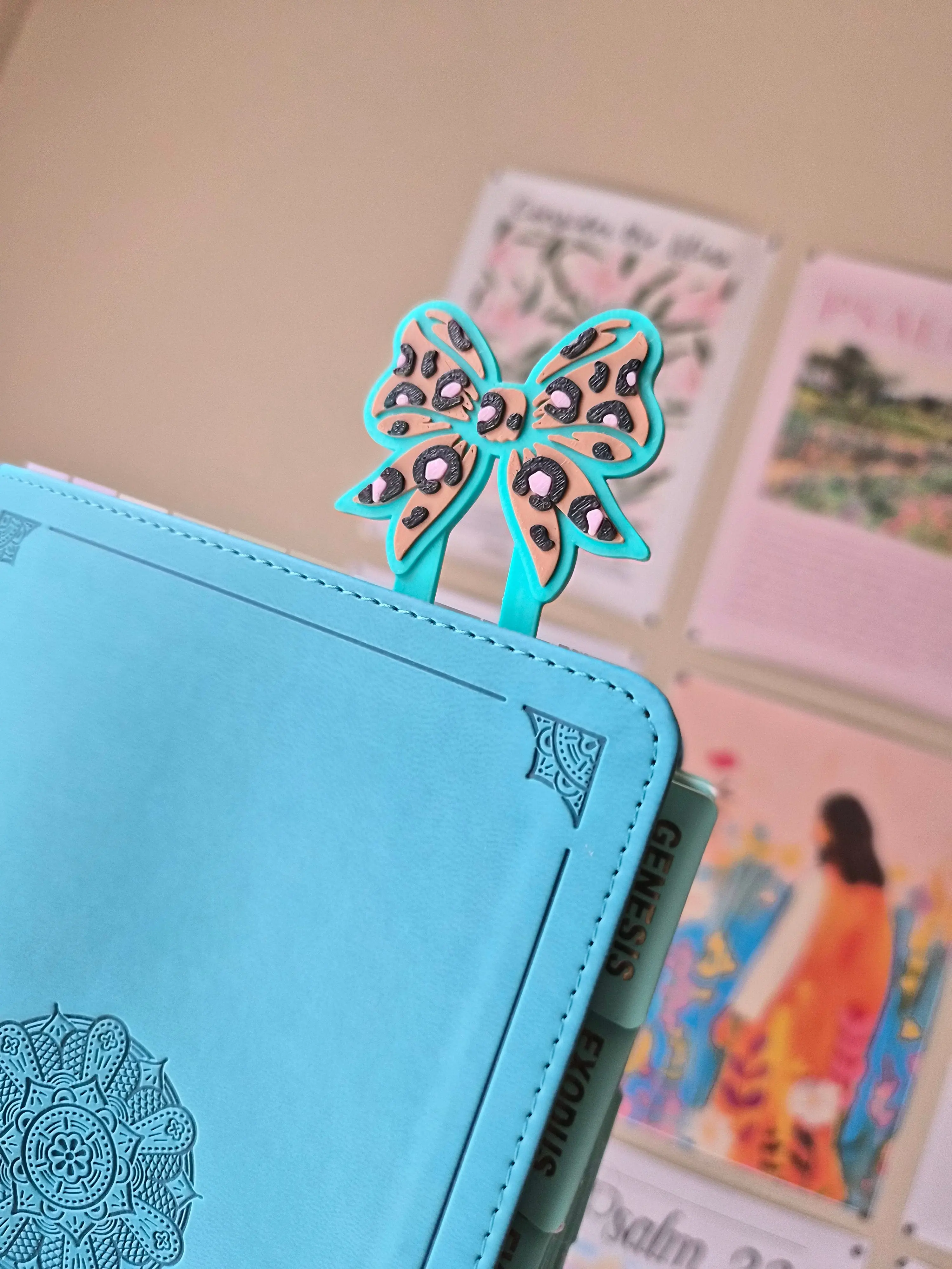 Turquoise Cheetah Print Jumbo Paperclip |  Cheetah Faith Theme Stationary