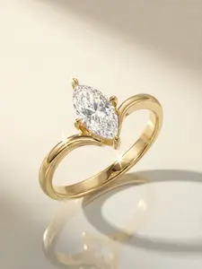 1 PC Egg-shaped Marquise Zircon Ring, Marquise Cut Ring, Solitaire Ring for Women Jewelry, Wedding Engagement Anniversary Valentine's Day Gift for Girlfriend