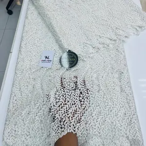 High-Quality White Brocade Fabric