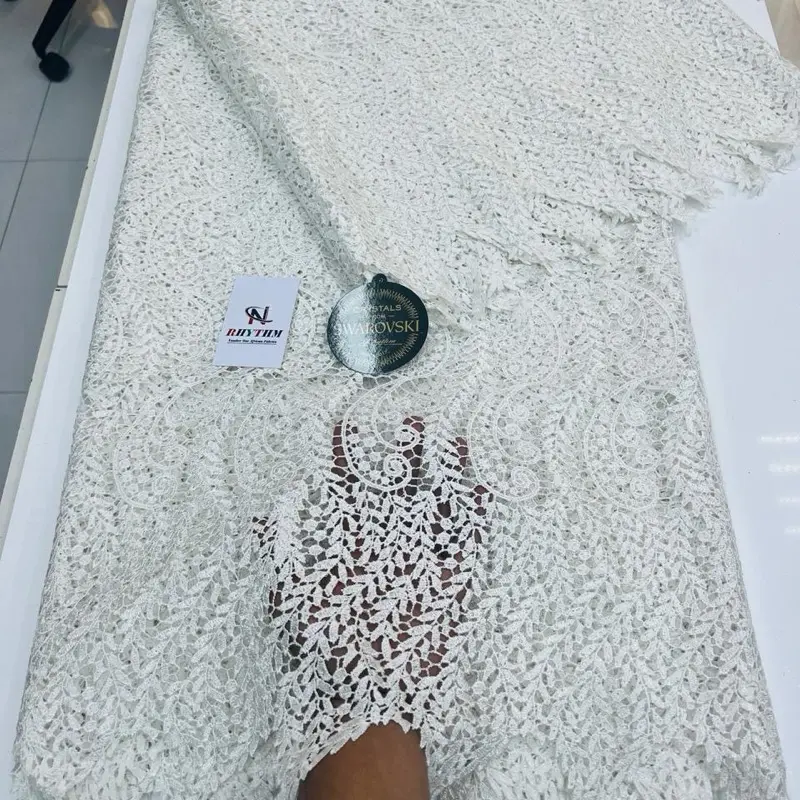 High-Quality White Brocade Fabric