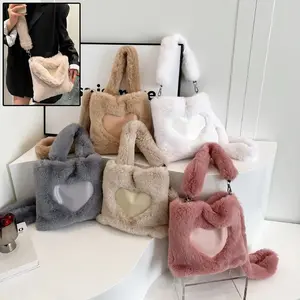 Plush Fluffy Tote Bag Top-handle Girls Handbags