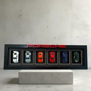 P-Car Hotwheels Display w/ Set of 6 Cars | Shelf Display or Wall Mount