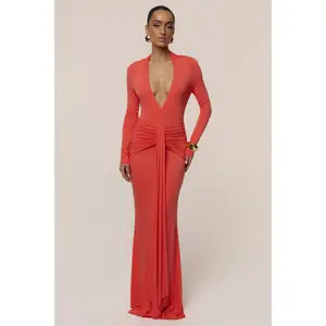 Coral All The Stars Maxi Dress