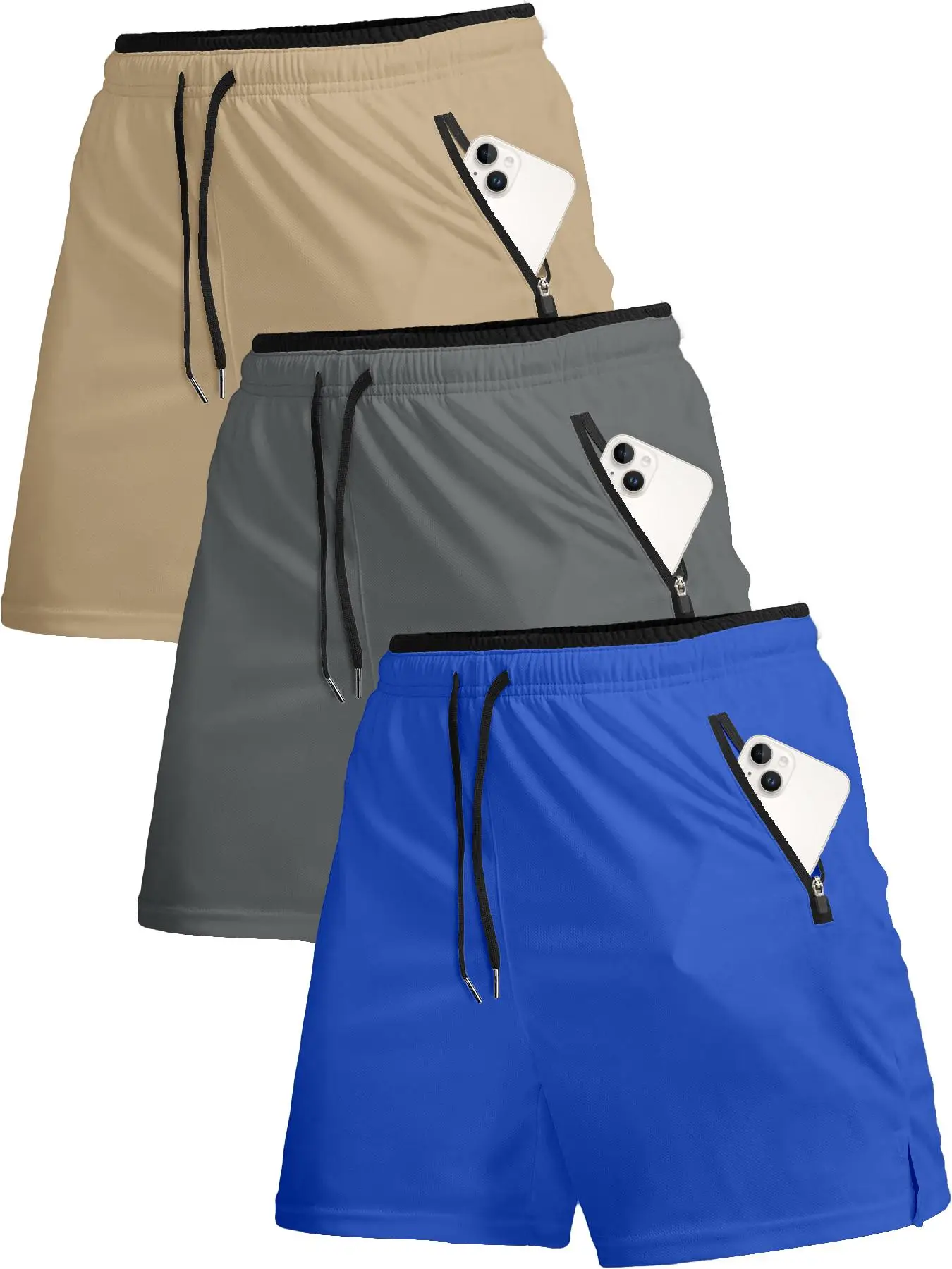 Simple Pocket Design Drawstring Waist Shorts, Streetwear, Regular Fit Athleisure Solid Quick Drying Shorts, Gym Shorts, Menswear, Workout Clothes