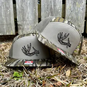 Antler Shed Hunting Hat, 7 Panel Embroidered Trucker Cap, Camo Mesh Snapback for Men, Vintage Outdoor Hunting Hat, Ranch Style Deer Hunter Gift