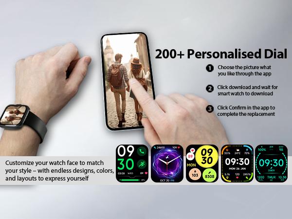 Alexa-Enabled Smart Wristwatch (Wearable Device), 1.83" HD LCD Touchscreen Fitness Tracker with Bluetooth Call, Heart Rate Monitor, Sleep Tracking, 120+ Sports Modes, IP68 Waterproof for Android & iPhone (with Camera), Workout, Magnetic, Charging Alexa-Enabled Smart Wristwatch (Wearable Device), 1.83" HD LCD Touchscreen Fitness Tracker with Bluetooth Call, Heart Rate Monitor, Sleep Tracking, 120+ Sports Modes, IP68 Waterproof for Android & iPhone (with Camera), Workout, Magnetic, Charging