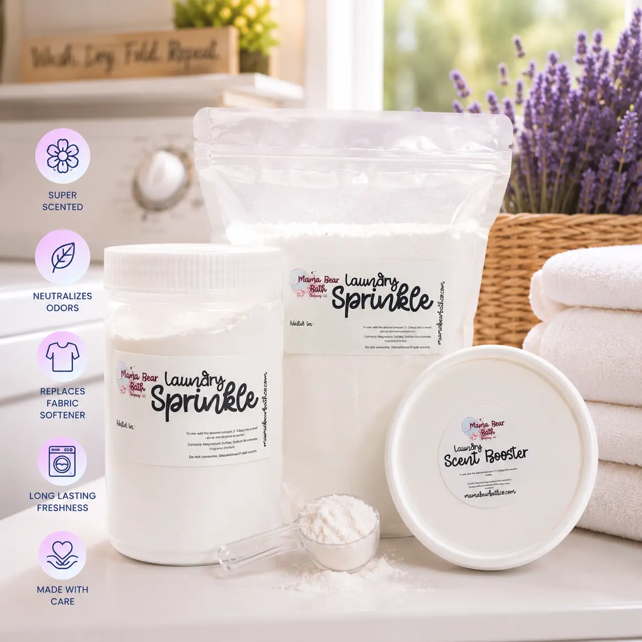 MamaBear Baby Laundry Scent Booster Powder, Highly Scented Clothes Enhancer for Long-Lasting Freshness, Laundry Powder
