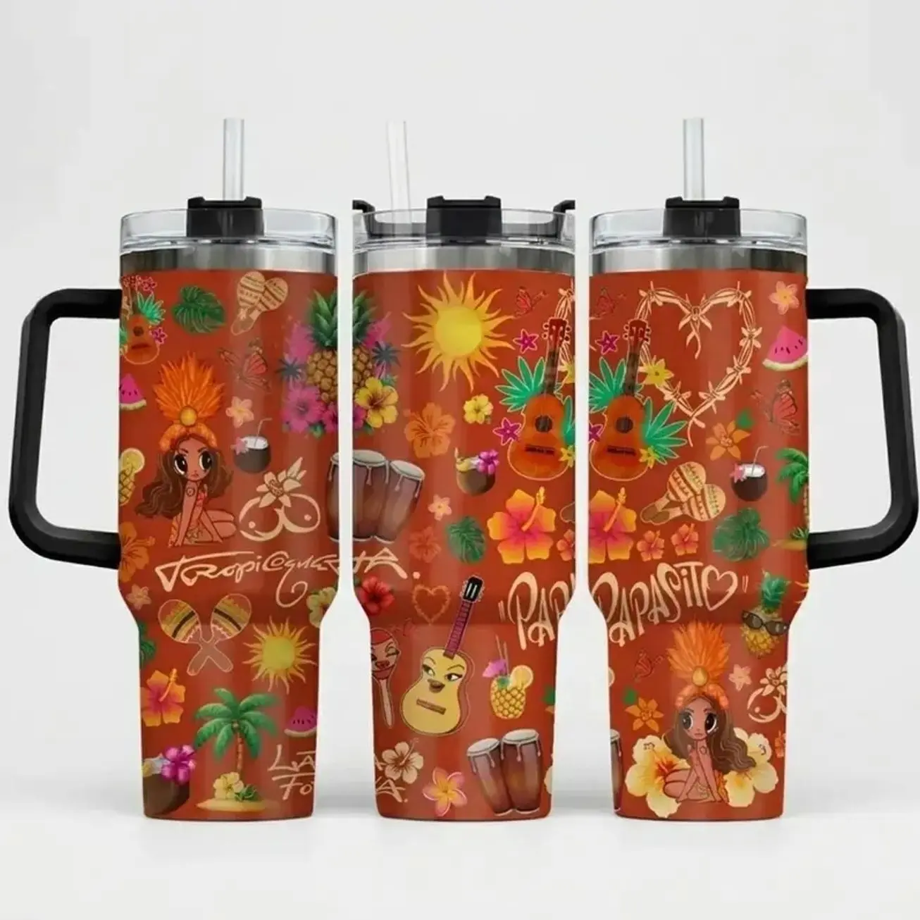Tropitour 2026 World Tour 40oz Tumbler - La Bichota Reggaeton Concert Merch, Tropical Vibes Stainless Steel Tumbler